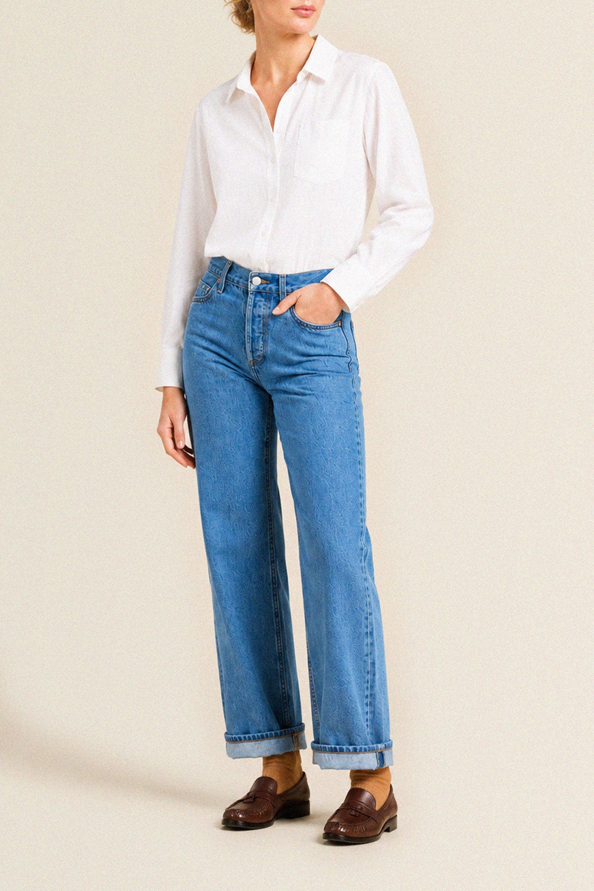 Trovata Blake oversized shirt in White, cotton — view 3