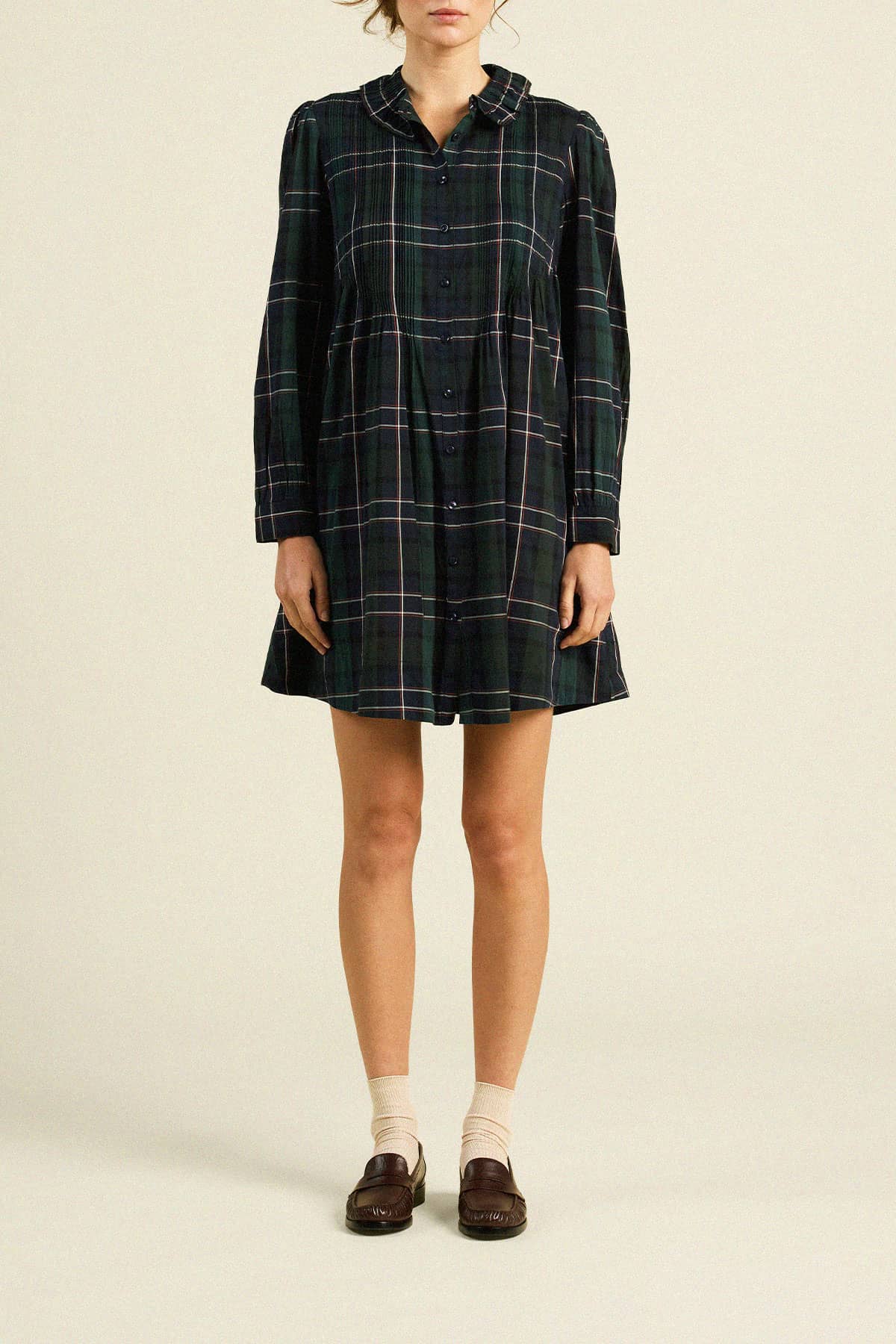 Olive Dress Windsor Plaid