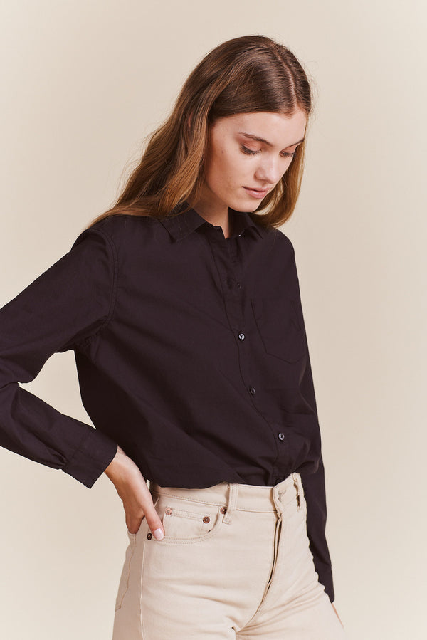 Grace Classic Shirt Black Poplin