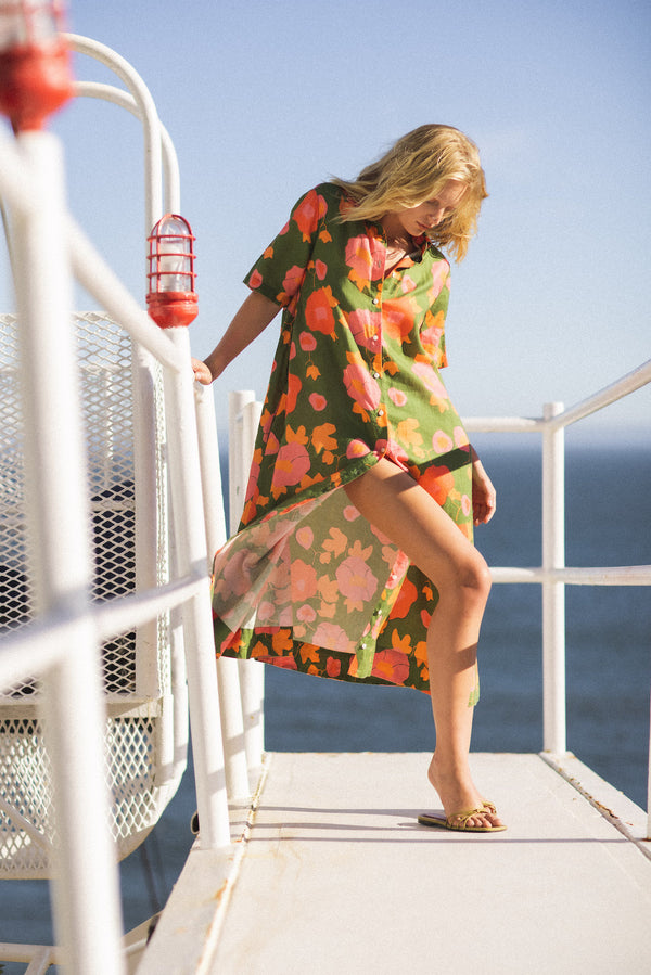 Kat Dress Papaya Bloom