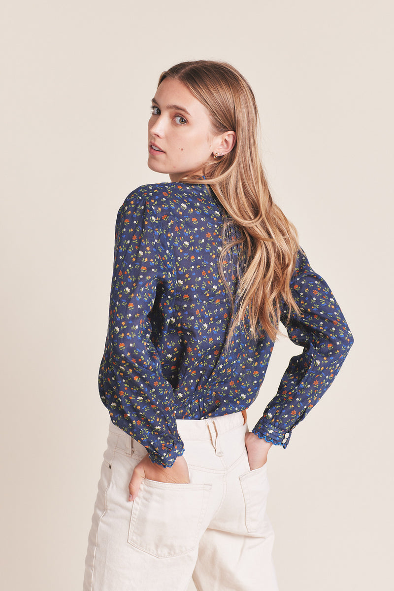 Finley Pintuck Blouse Riverbed