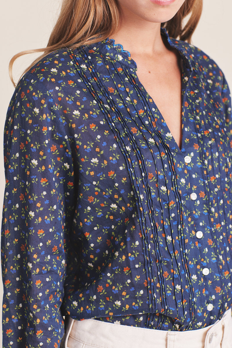 Finley Pintuck Blouse Riverbed