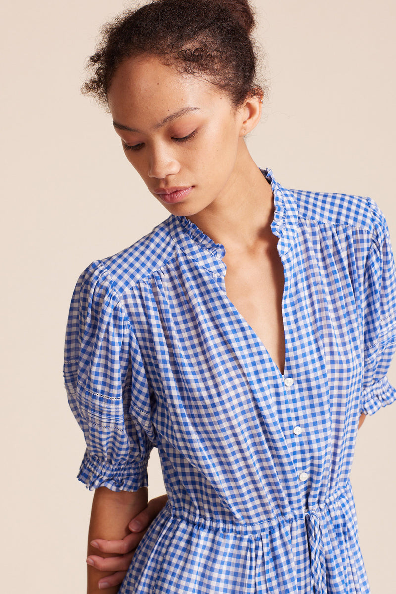 Phoebe Dress Cobalt Check