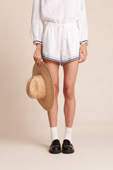 Dora Short White W/ Ric Rac