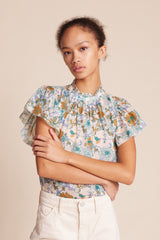 Carla Highneck Shirt Violet Tendril