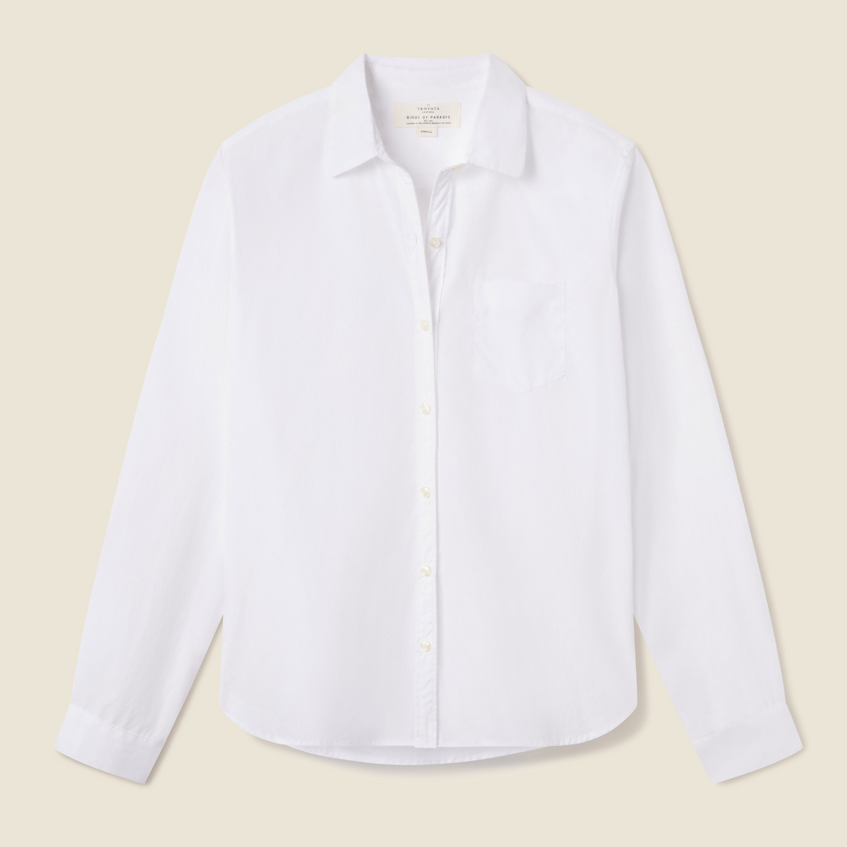 Grace Classic Shirt | White Poplin | M | Birds of Paradis by Trovata Grace Classic Shirt | White Poplin | M | Birds of Paradis by Trovata