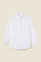 Sara B Henley Shirt White Poplin