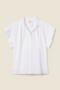 Marianne B Ruffle Sleeve Shirt White Poplin