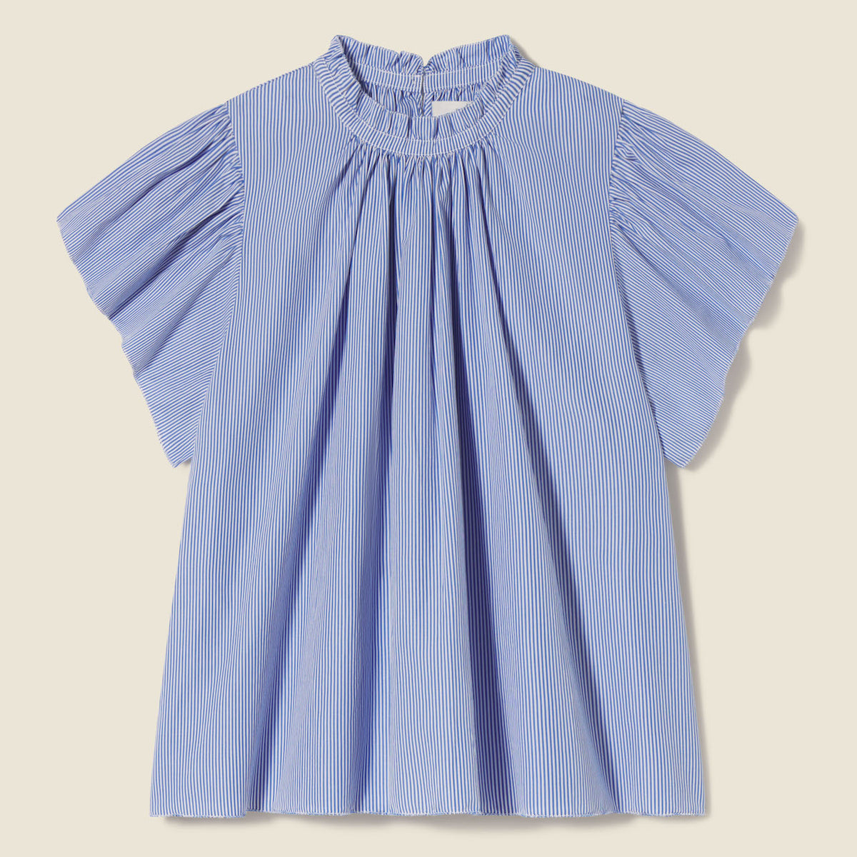 Carla Highneck Shirt Blue/White Stripe