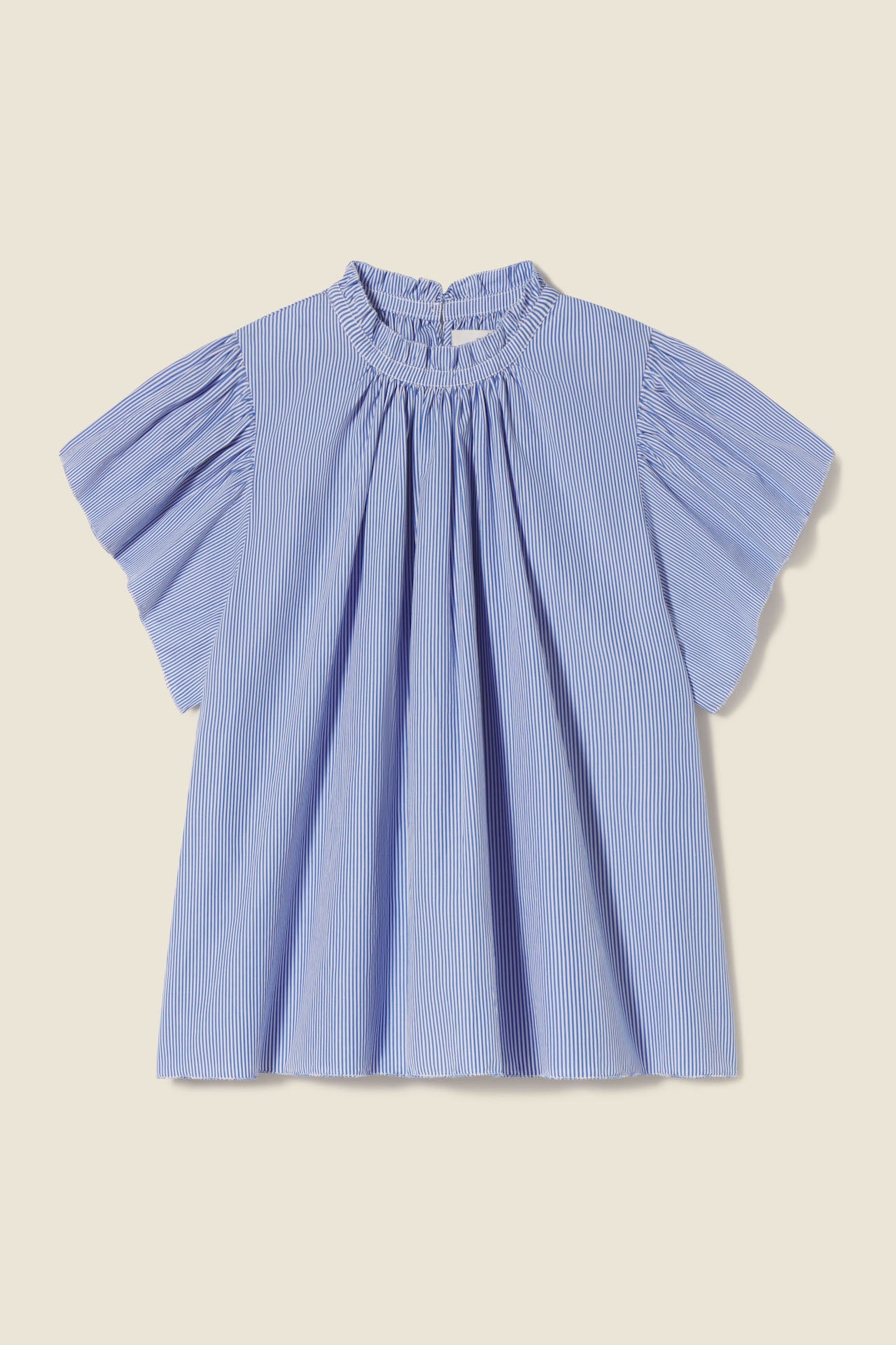 Carla Highneck Shirt Blue/White Stripes