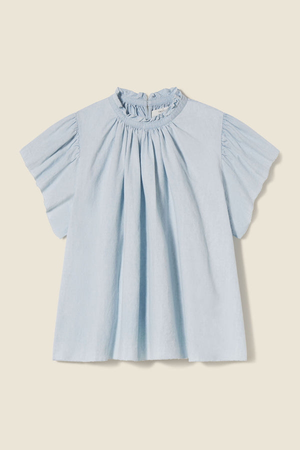 Carla Highneck Shirt Chambray