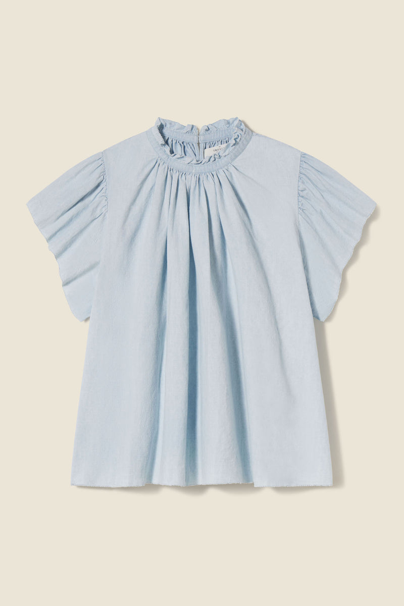 Carla Highneck Shirt Chambray