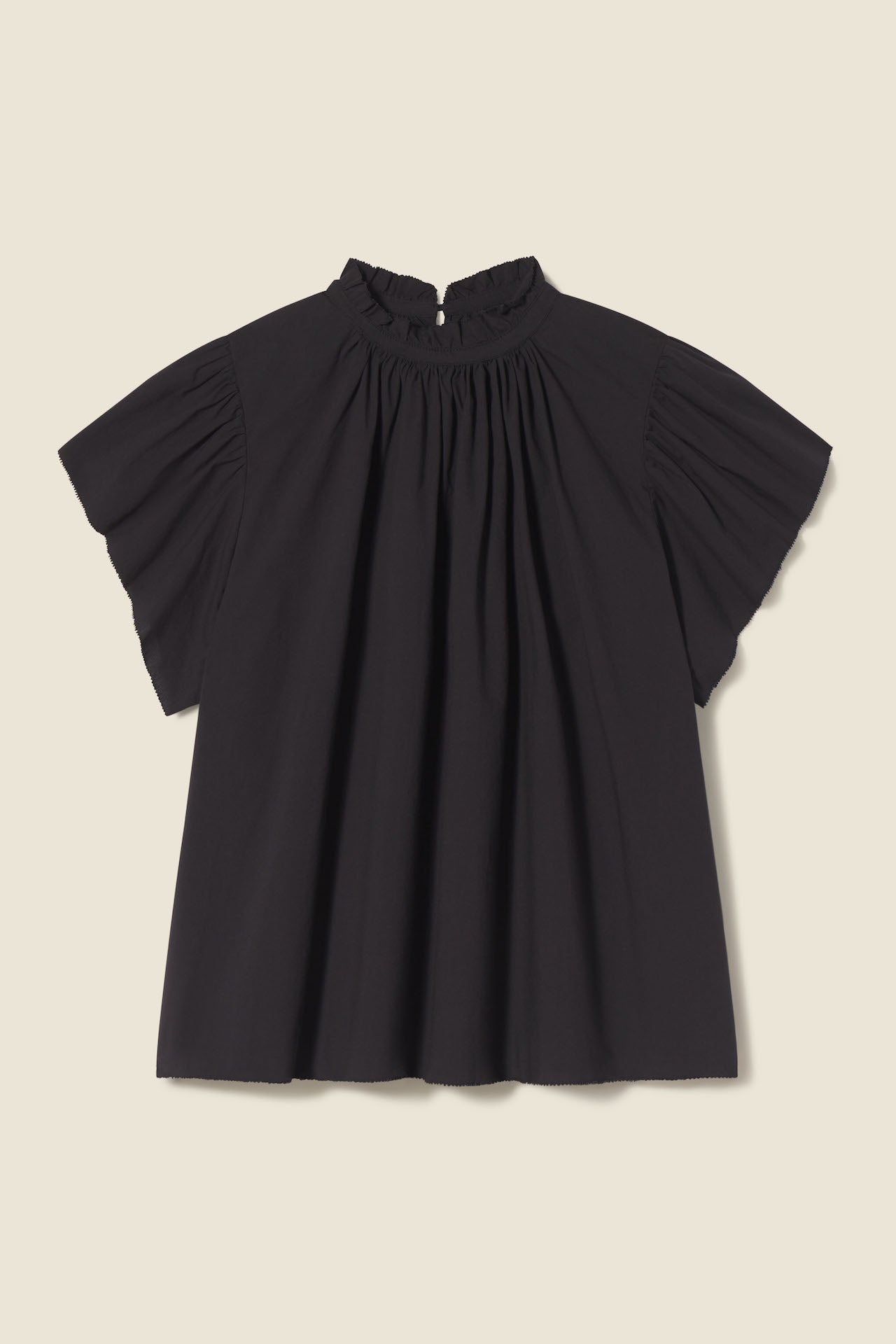 Carla Highneck Shirt Black Poplin