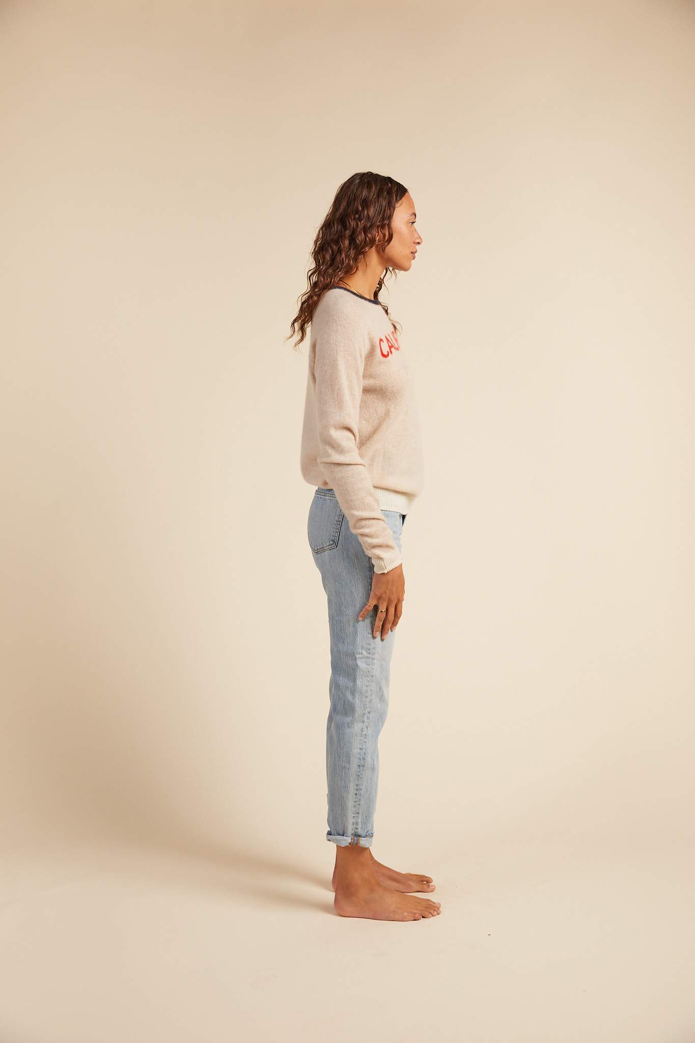 Renee Cashmere Crewneck Wheat California