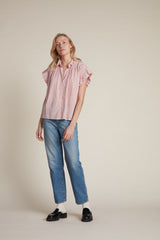 Marianne "B" Ruffle Sleeve Shirt Homage Stripe