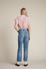 Marianne "B" Ruffle Sleeve Shirt Homage Stripe