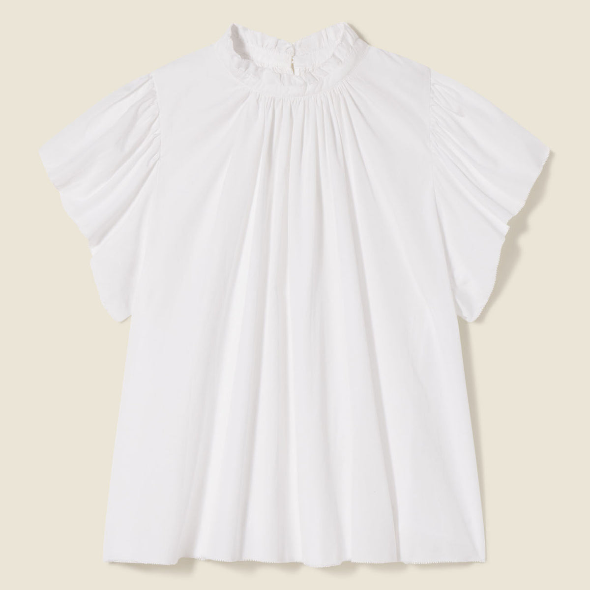 Carla Highneck Shirt White Poplin