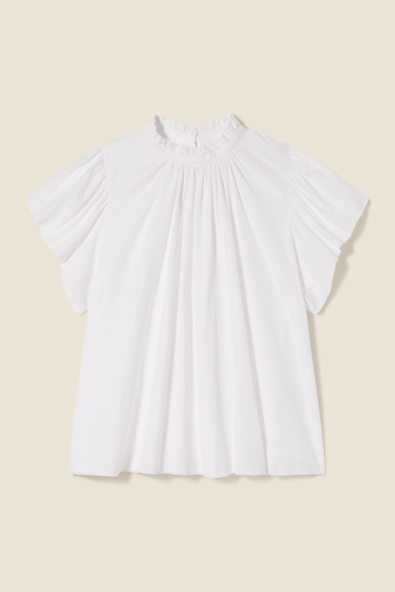 Carla Highneck Shirt White Poplin