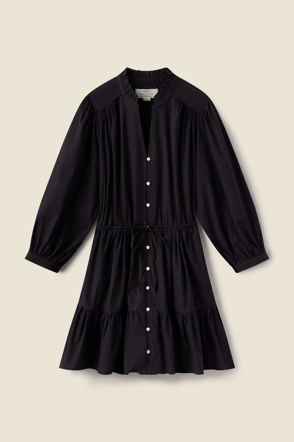 Yulia Shirtdress Black Poplin
