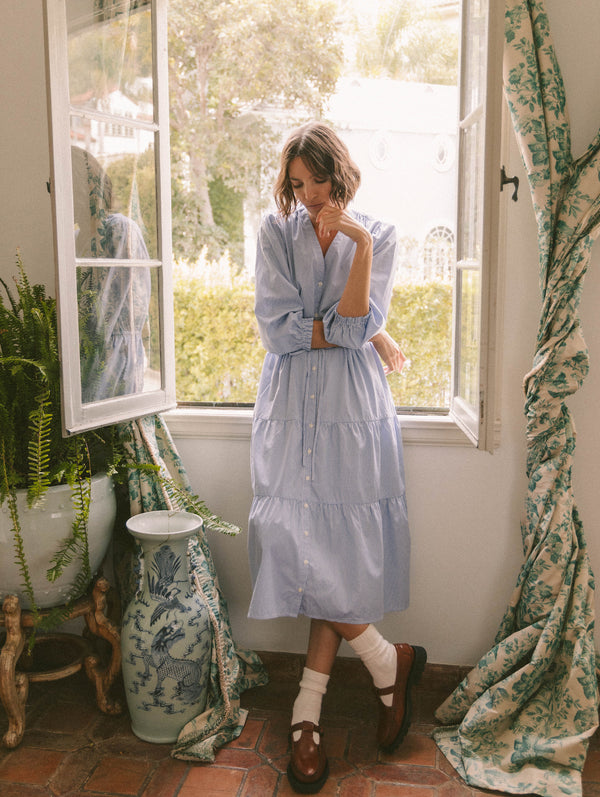 Ainsley "B" Dress Blue/White Stripe