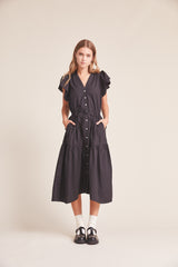 Kristi Dress Black Poplin