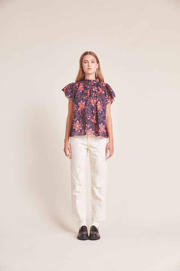 Carla Highneck Shirt Pink Geranium