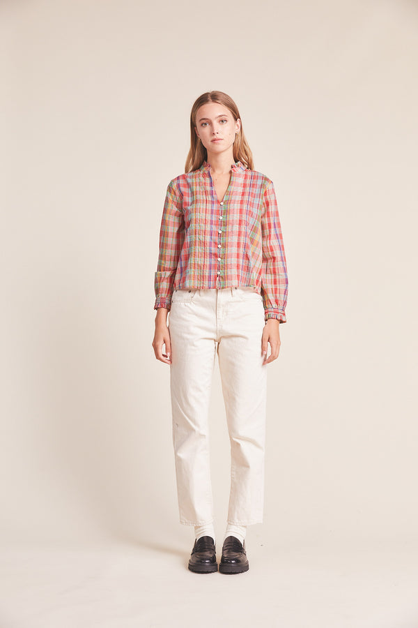 Finley Pintuck Blouse Tapestry Plaid