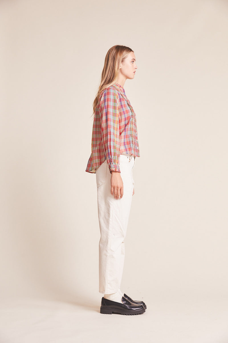 Finley Pintuck Blouse Tapestry Plaid