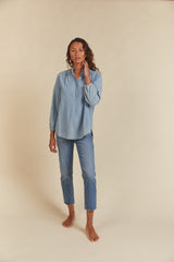 Sara B Henley Shirt Chambray