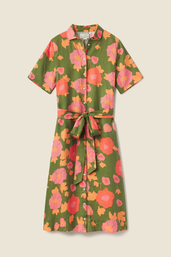 Kat Dress Papaya Bloom