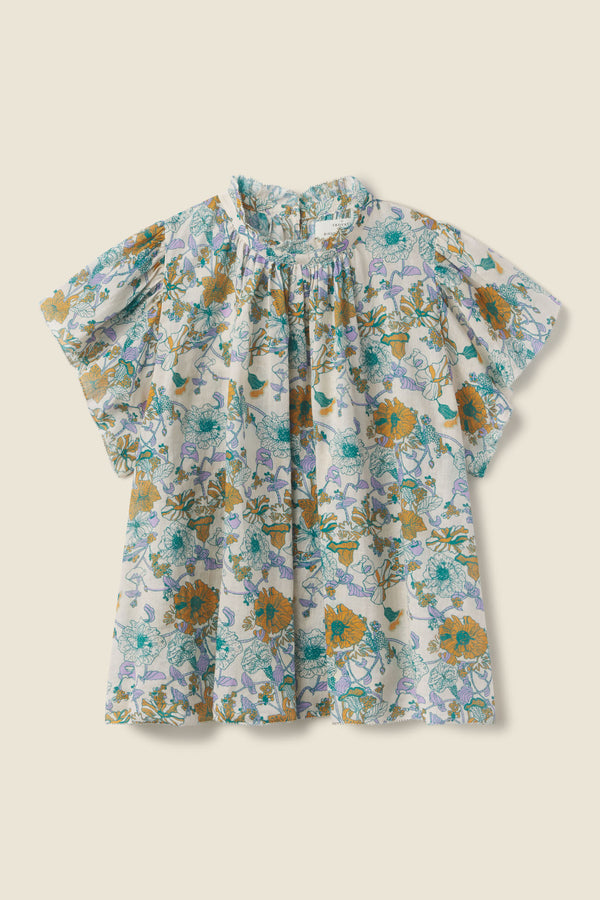 Carla Highneck Shirt Violet Tendril