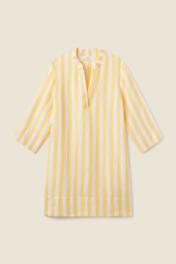 Lucca Shift Dress Yellow Awning Stripe