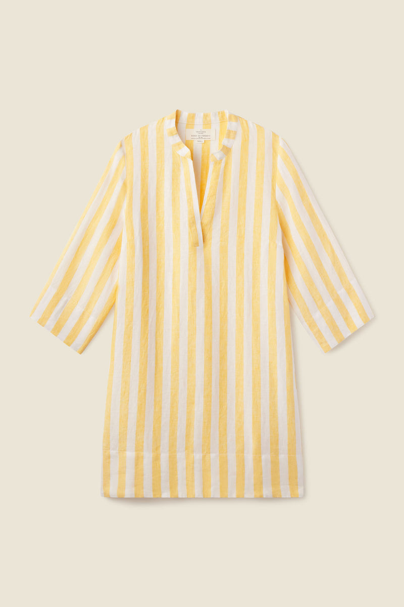 Lucca Shift Dress Yellow Awning Stripe