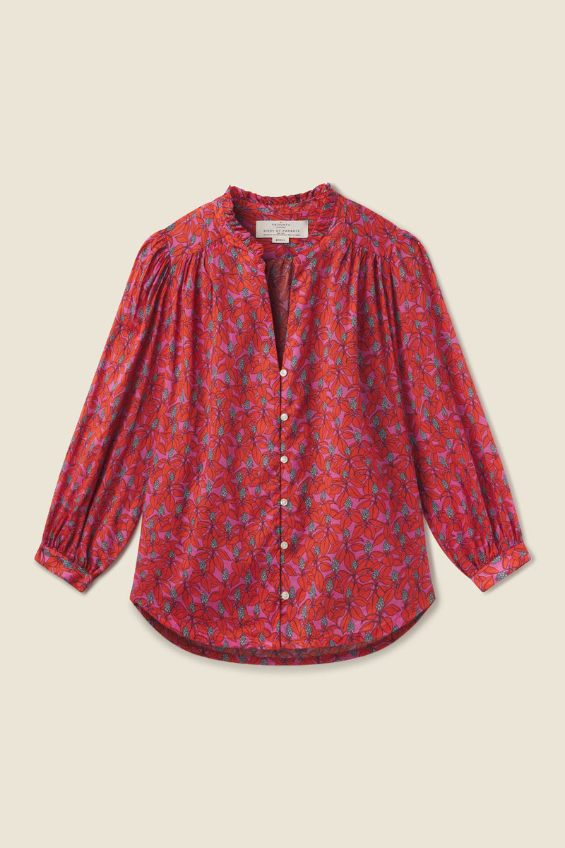 Quincy Blouse Poinsettia