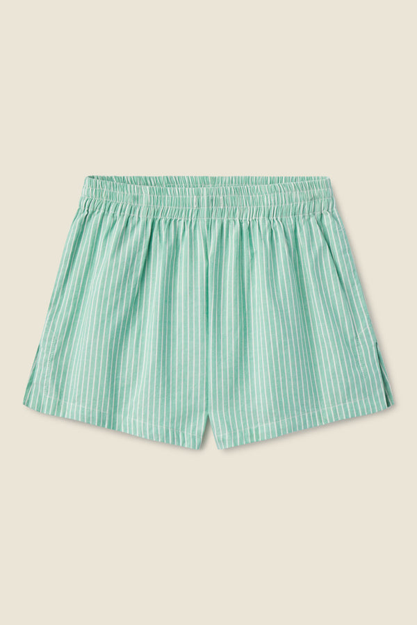Dora Short Green Oxford Stripe