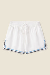Dora Short White W/ Ric Rac