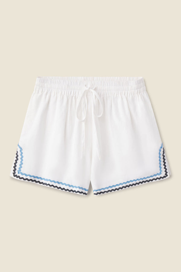 Dora Short White W/ Ric Rac