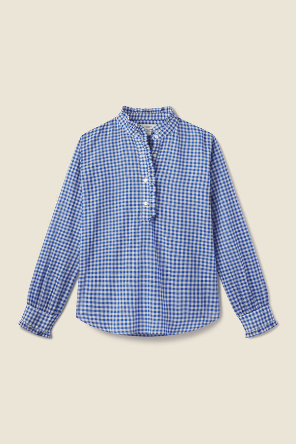 Breezy Blouse Cobalt Check