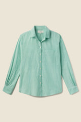 Blake Oversized Boyfriend Shirt Green Oxford Stripe