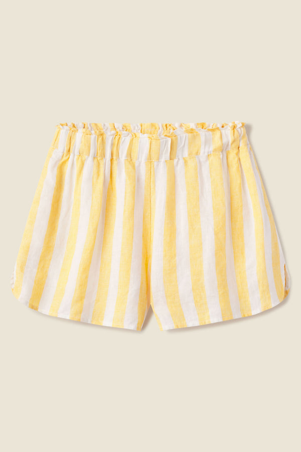 Lucy Short Yellow Awning Stripe