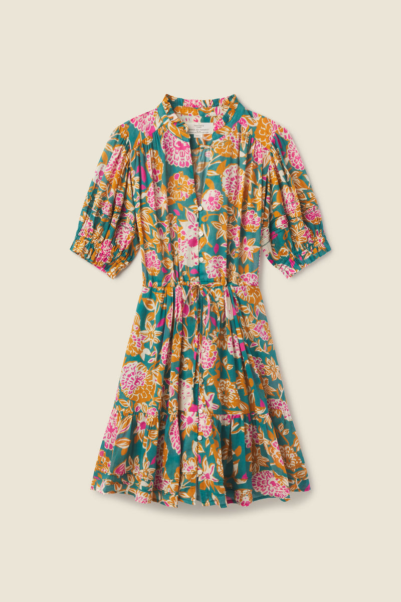 Phoebe Dress Teal Dahlia