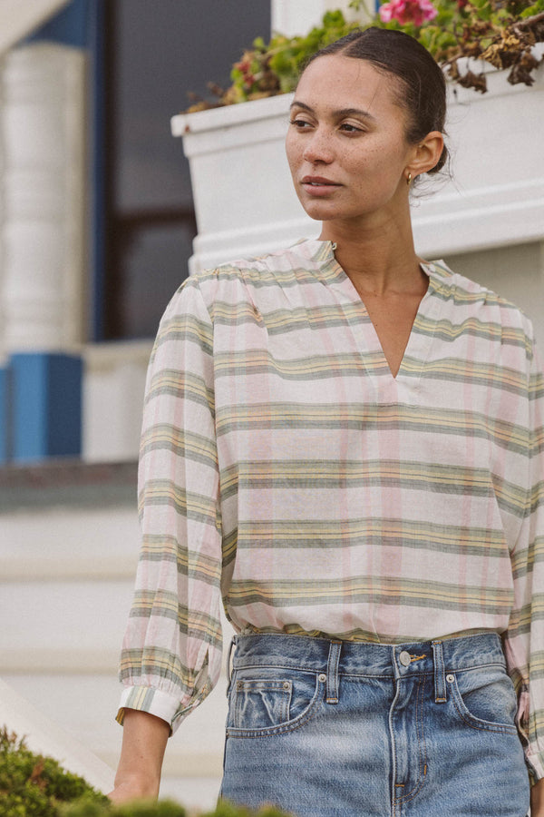 Bailey Blouse Pomelo Plaid