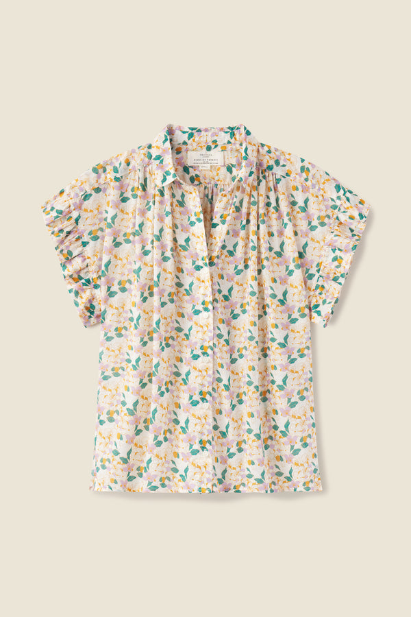 Marianne "B" Ruffle Sleeve Shirt Lattice Vine