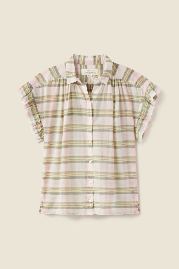 Marianne "B" Ruffle Sleeve Shirt Pomelo Plaid