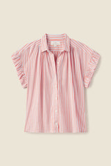 Marianne "B" Ruffle Sleeve Shirt Homage Stripe