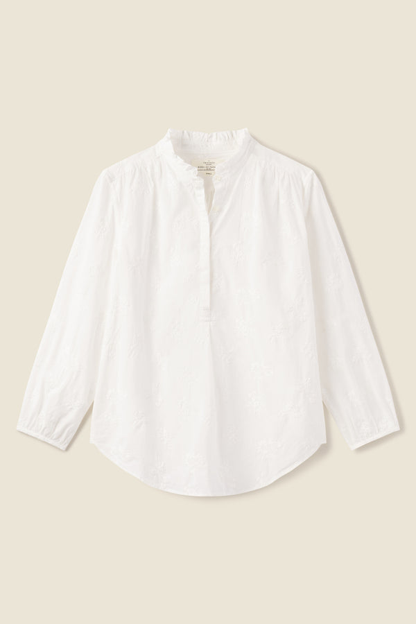 Sara "B" Henley Shirt Stitched Posy