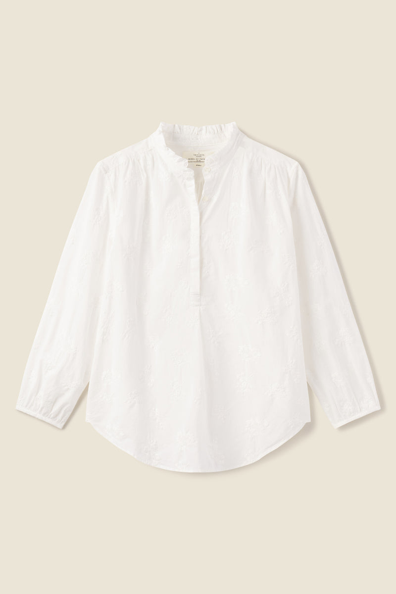 Sara "B" Henley Shirt Stitched Posy