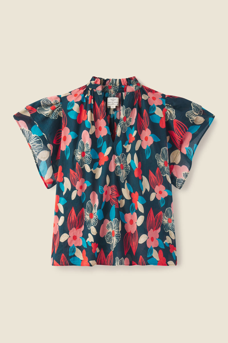 Clover Blouse Pink Hibiscus