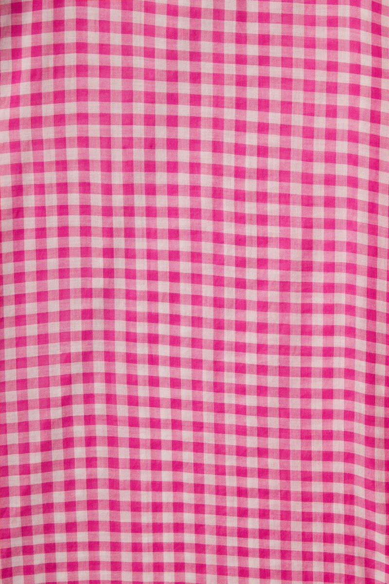 Marianne "B" Ruffle Sleeve Shirt Raspberry Check