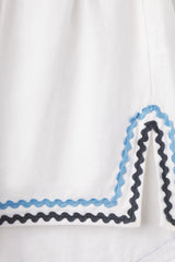 Lucca Shift Dress White W/ Ric Rac